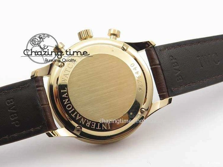 MIROTIME 0418 Portuguese Chrono RG IW371480 ZF 1:1 Best Edition White Dial On Brown Leather Strap A7750 V HighPerformance 7266